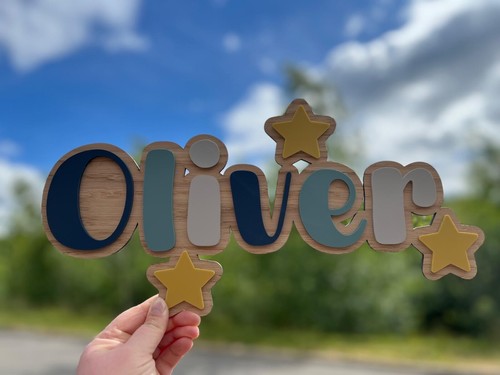 Personalised wooden door sign