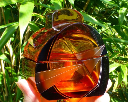 Stunning art deco moser - deco, amber