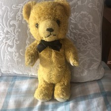 Vintage Tebro Made In Korea Old Teddy Bear Black Eyes Posable Arms And Legs