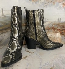 Snakeskin Cowboy Boots UK 7 Aldo Talladega Faux Leather
