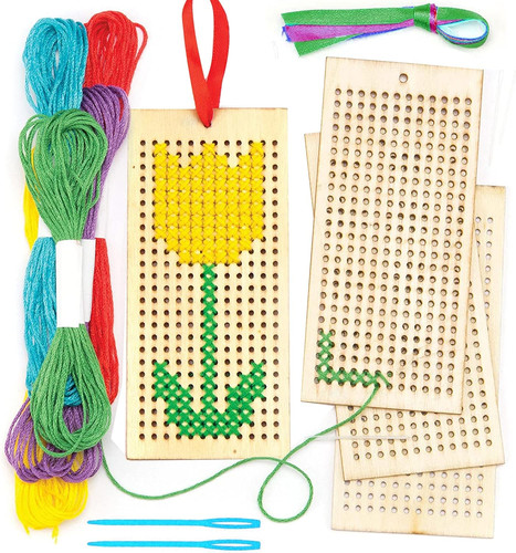 Wooden bookmark cross stitch - cross,