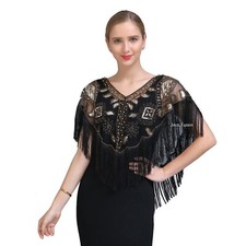 Women 1920s Sequin Shawl Wraps
