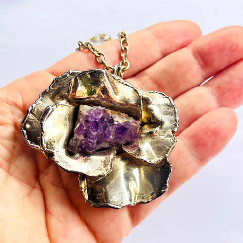 Vintage 70s druzy - 70s, amethyst