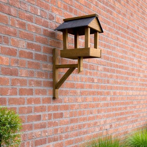 Wooden bird table wall mounted - bird,