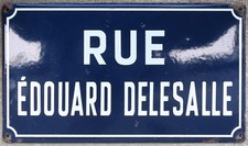 Old French enamel street road