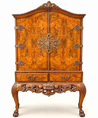 Vintage burr walnut cocktail - walnut,