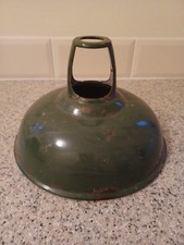 Genuine Vintage Industrial 9" inch Coolicon Green Enamel Metal Pendant Lampshade