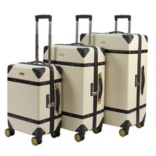 Vintage Suitcase 4 Wheel Spinner TSA Lock PC Hard Shell Luggage Cabin Bag - PC23