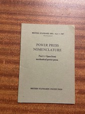 Power Press Nomenclature: Part 1 - Open Front - Pub: British Standards - 1967 PB