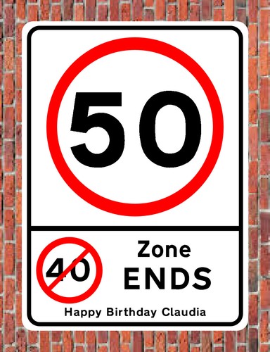 Mph zone ends road style - 50, 40
