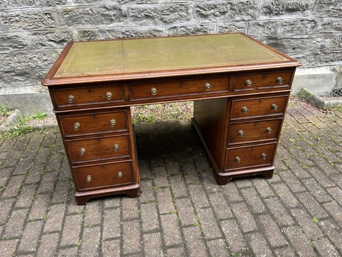 Victorian leather top desk - desk, /