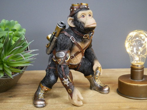 Steampunk chimp ornament - chimp,