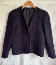 Vintage ALEXON Mohair Jacket Size 12 Dark Purple Black
