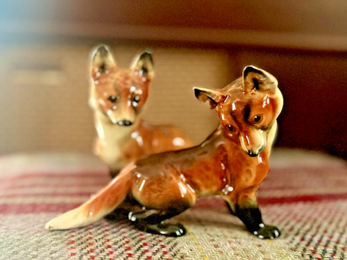 Mcm porcelain fox pair - fox, of