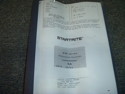 Startrite saw 316 - 316, 316f