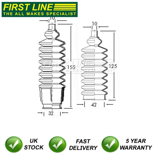 Steering rack boot - set, front