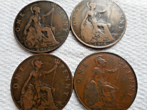 Heaton mint pennies - heaton,