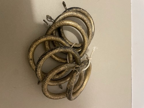 Gold curtain rod rings set - rod,