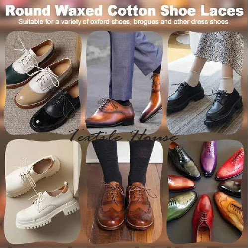 Waxed shoelaces round thin - shoelaces,