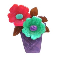 Lea Stein Genuine Brooch. Pot