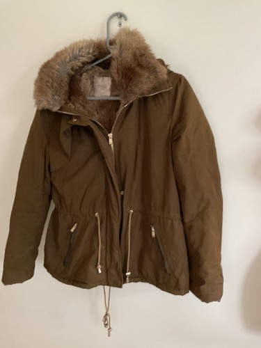 Zara womens parka jacket faux - womens,