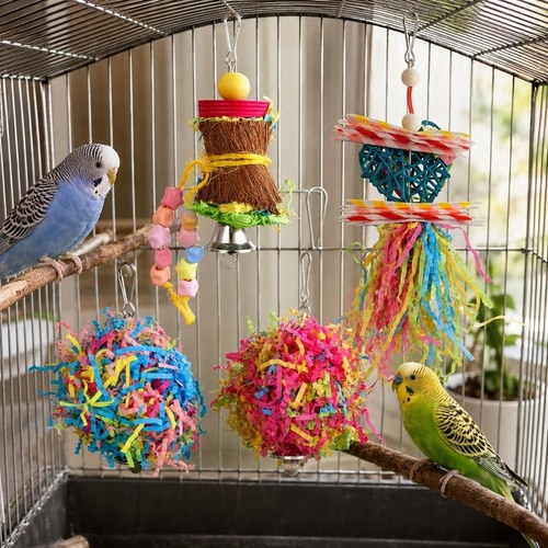 Bird cage wooden - toys, set