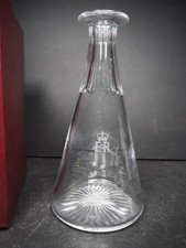 Royal Brierley Crystal Decanter/Carafe Etched ER Queen Elizabeth Boxed