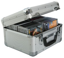 CD Storage Case Aluminium Metal DJ Large Flight Box - For 40 CDs or Game Discs