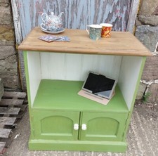 Vintage TV stand cabinet storage F&B Yeabridge Green sitting room cupboard 