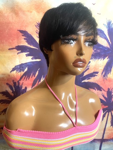 Short 100 human hair pixie - short,