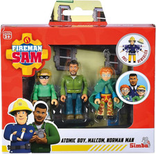 Fireman Sam - Set of 3 Articulated Figures 7.5cm - Atomic Boy, Malcom,... 