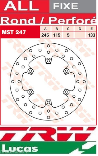 Rear brake disc trw yamaha - disc,