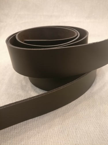 Dark brown leather 127cm - leather,
