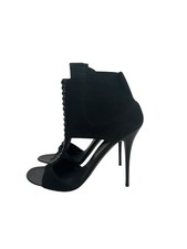 Giuseppe Zanotti Black Cut Out Peeptoe Heels with Elasticated Sides, Sz 37