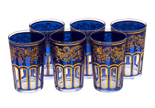 Moroccan tea glasses blue - tea,