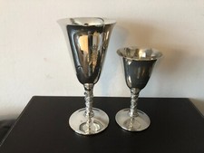 Pair of Falstaff Silver Plate goblets Made in Spain, Inscribed RAC J.M.T 1979-81
