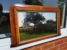 Antique walnut overmantel wall - antique,