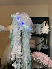 handmade Jelly Fish Blue Hat Lolita,cosplay,with Lighting Effects Gifts