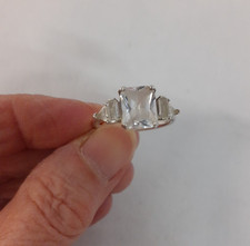 Thomas Sabo Silver 925 &Three Stone Emerald Cut  CZ Ring. Size 60/Size R.