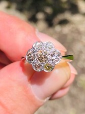 Amazing Antique Edwardian Natural Coloured Diamond Engagment Ring 18ct Gold