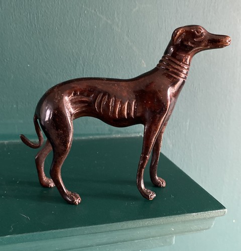 Antique bronze greyhound dog - antique,