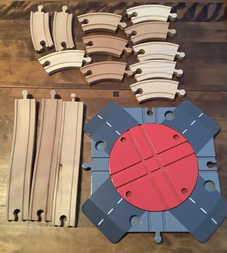 Assorted wooden train - wooden, track