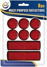New 8 PACK MULTI-PURPOSE REFLECTORS  SELF ADHESIVE RED TRAILER CARAVAN Bike Car