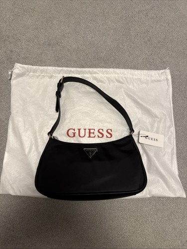 Guess black nylon and - and, faux