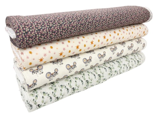 Double gauze fabric - gauze, patterned