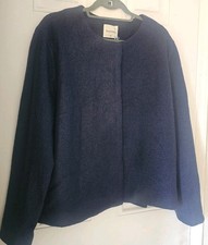 Woolovers Ladies Boiled Wool Jacket Coat Size XL Blue NEW
