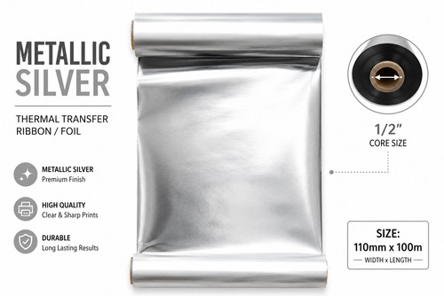 Metallic silver ink ribbon - silver,