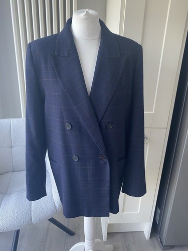 Zara navy blue - brown, check