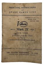 Operating Instructions and Spare Parts List Villiers Mark 2T 1957