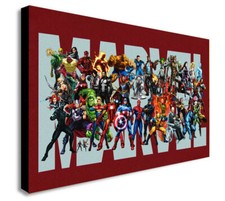 Superheros Logo - Canvas Wall Art Framed Print - Various Sizes